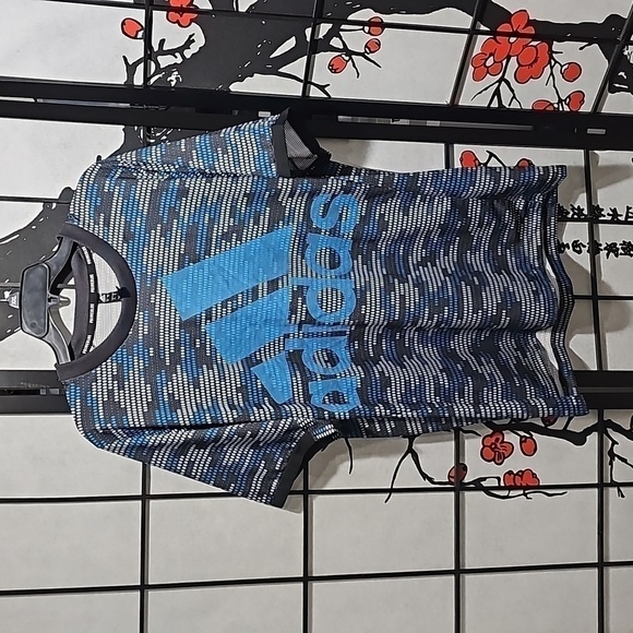 Adidas Primeblue Blue Black Logo Tee Shirt NWT XL - Picture 1 of 12